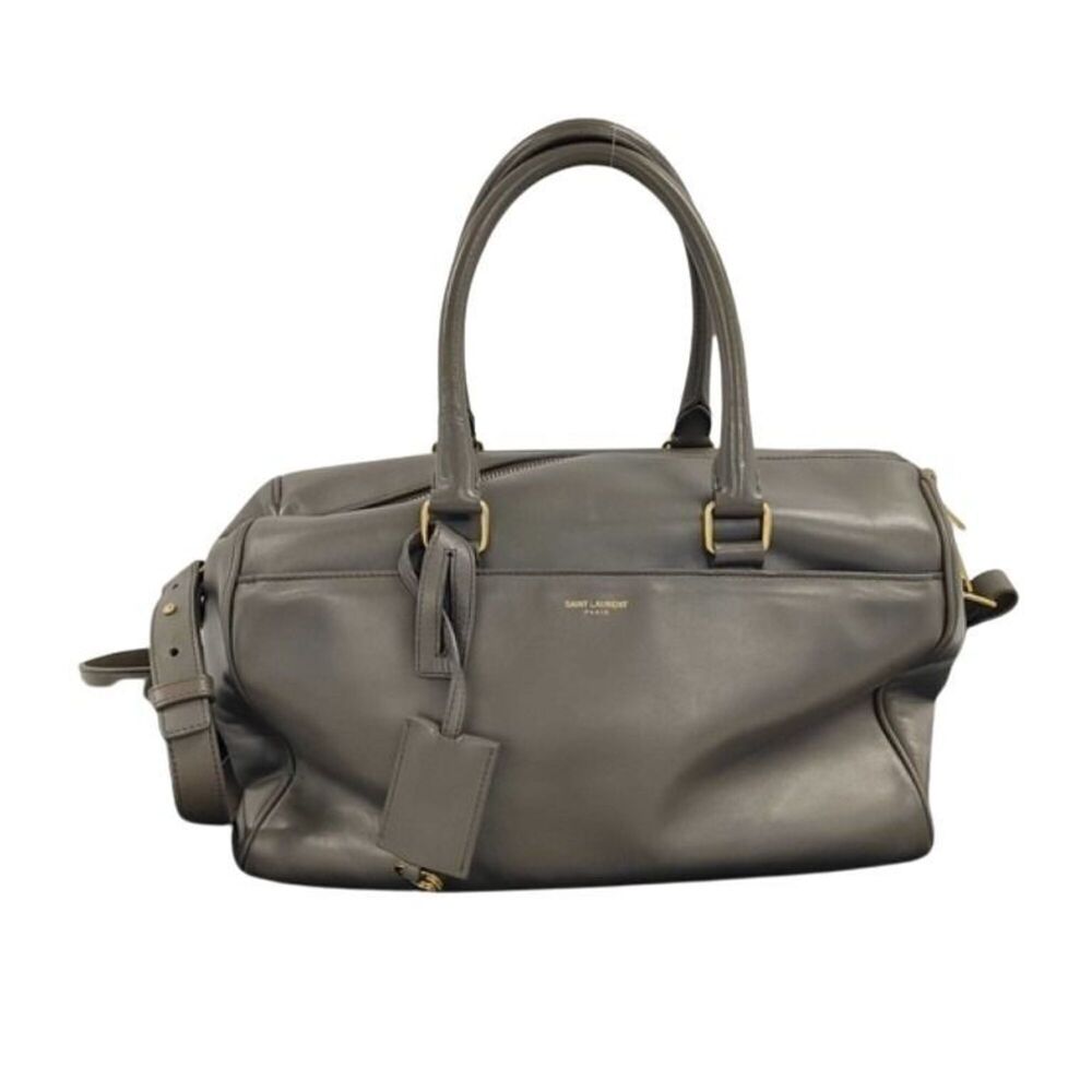 Yves Saint Laurent handbag, duffel style, size 6, 322049, gray leather, women...